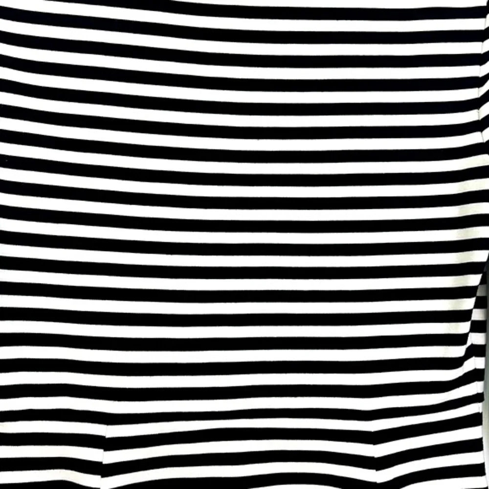 Kate Spade - Brooke Street Black & White Stripes Quarter Sleeve Midi Dress SM